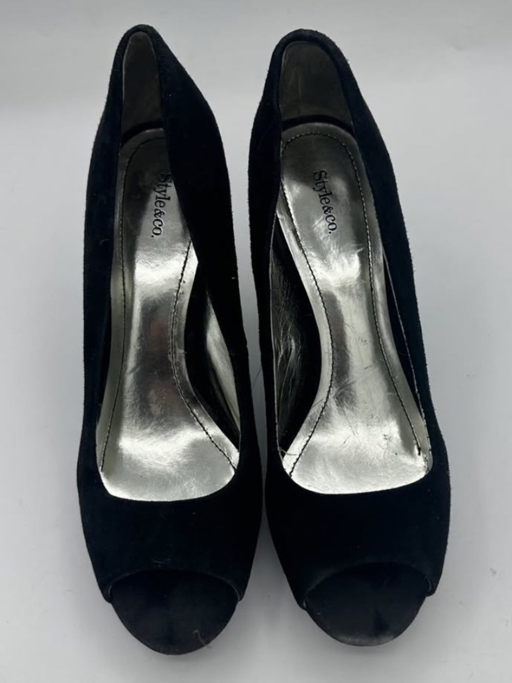 Women's Black Suede Heels - Size 7